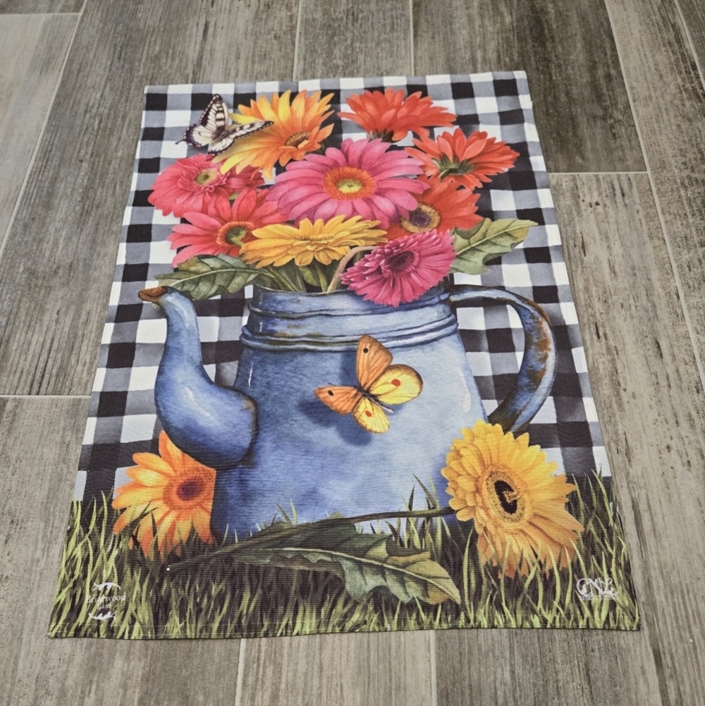 Briarwood Lane Daisy Watering Can Spring Porch & Garden Flag 17.5" By 12.5"